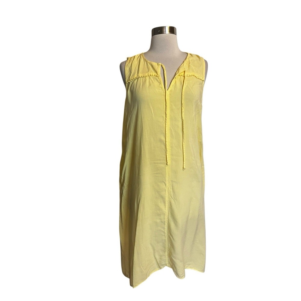 Fresh Produce Midi Dress Size Medium Yellow Sleeveless Made In USA